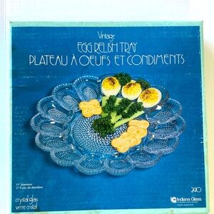 Vintage Indiana Glass Egg Relish Tray